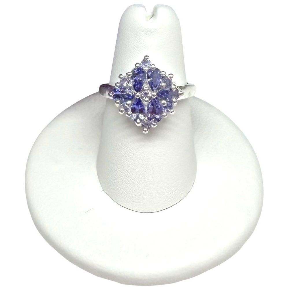Tanzanite Ring Size 10.5 Solid 925 Sterling Silver Multi Stone - Picture 7 of 7